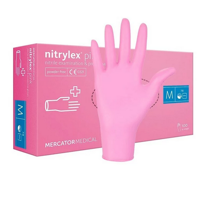 Manusi Nitryl Roz Satin Marime S, dr. Mayer