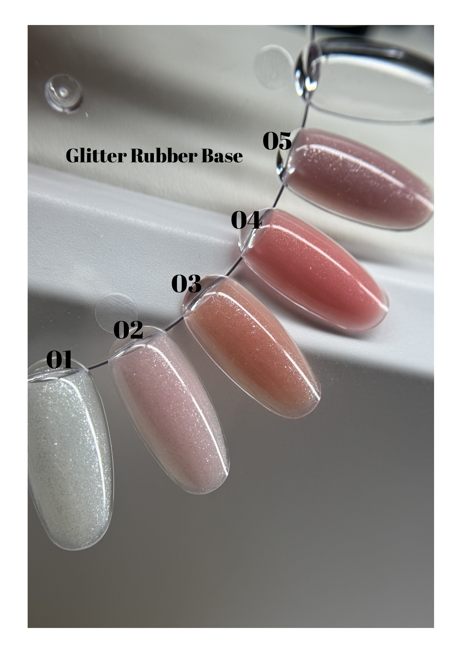 Glitter 01, Rubber Base HEMA&TPO FREE,15 ml - imagine 2