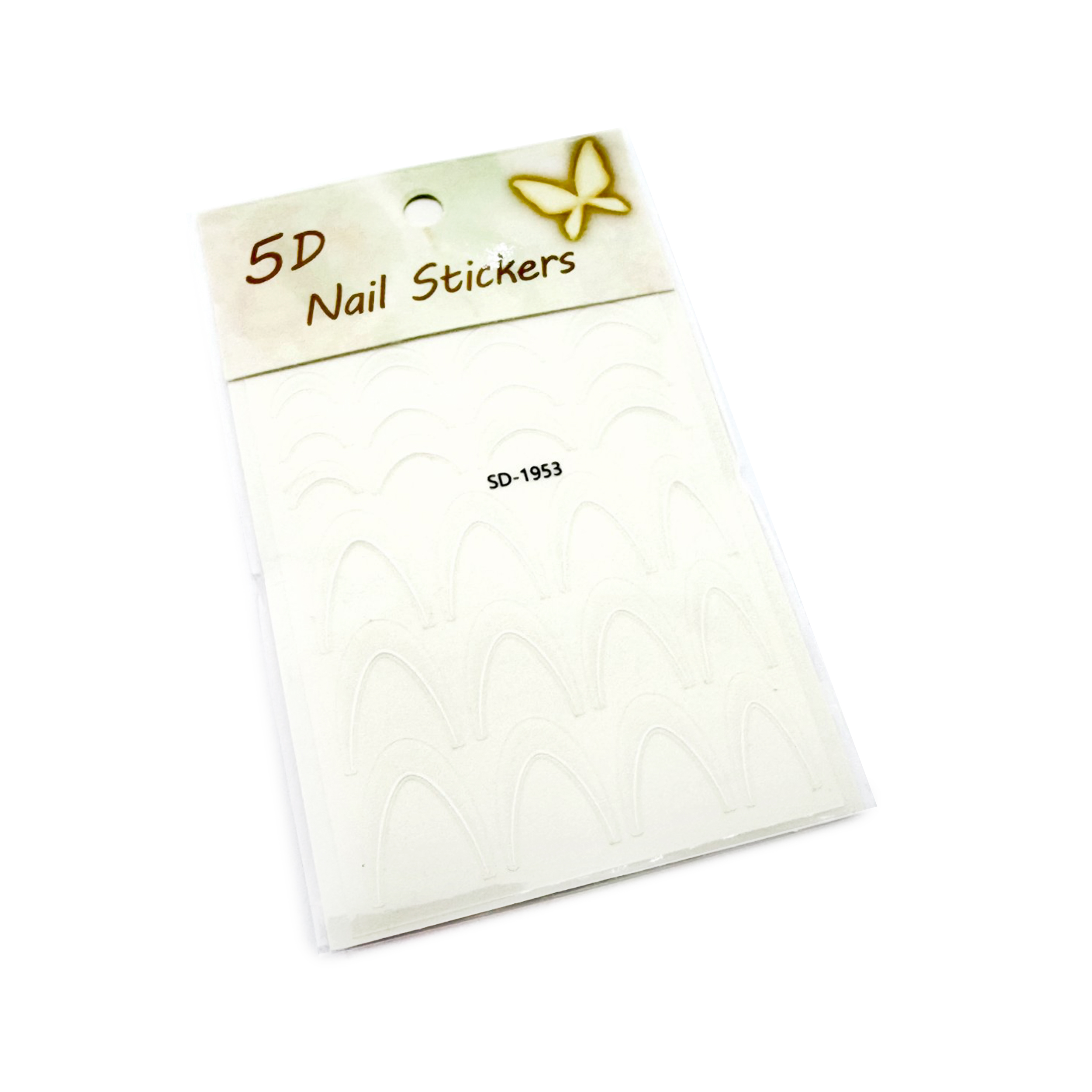 Stiker French interior cu Ombre Nail Stickers 5D, SD-1953, alb