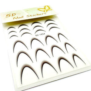 Stiker French interior cu Ombre Nail Stickers 5D, SD-1954, negru