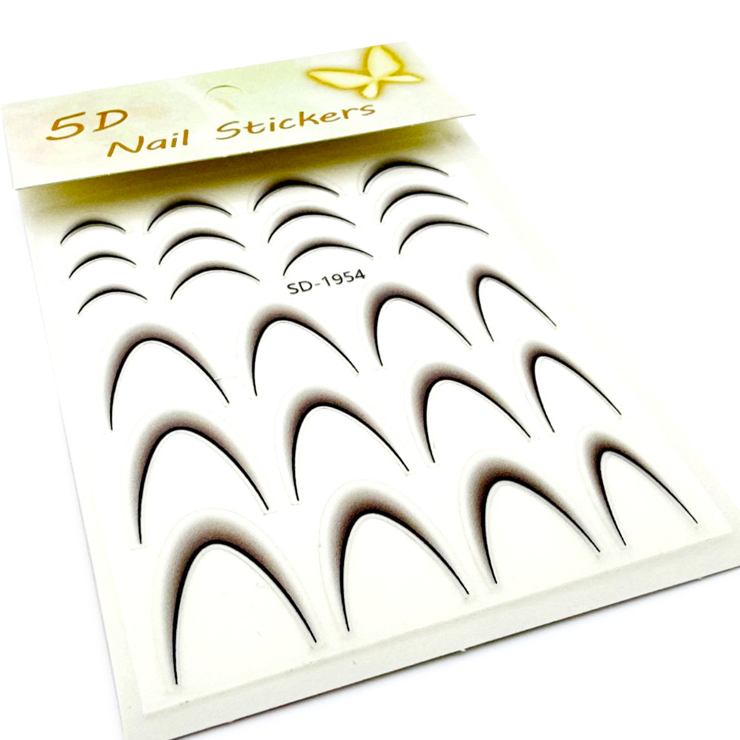 Stiker French interior cu Ombre Nail Stickers 5D, SD-1954, negru